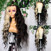SULMY Platinum Blonde Highlight Wigs 100% Human Hair